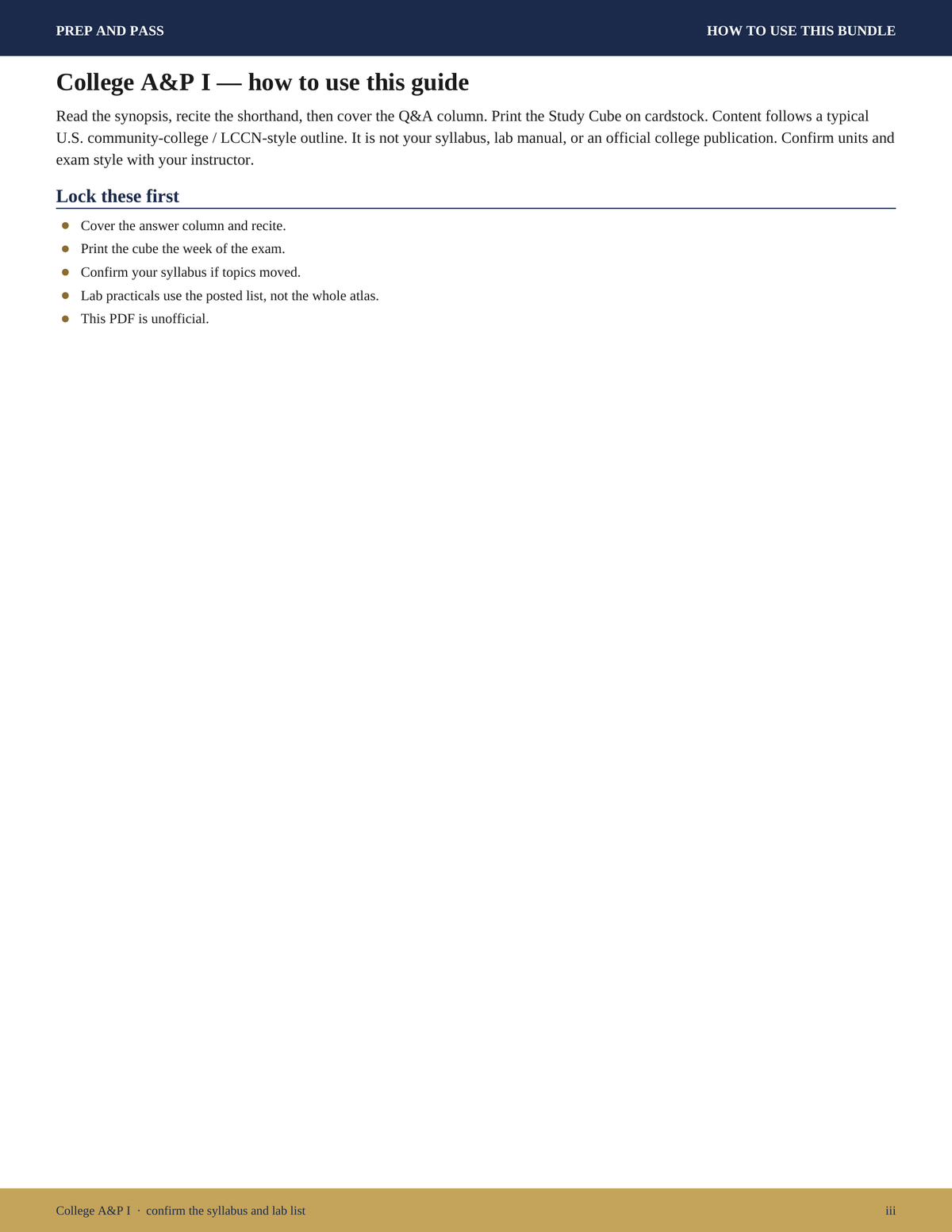 Anatomy & Physiology 1 Study Guide | College A&P Exam Review PDF, Practice Questions | Instant Download