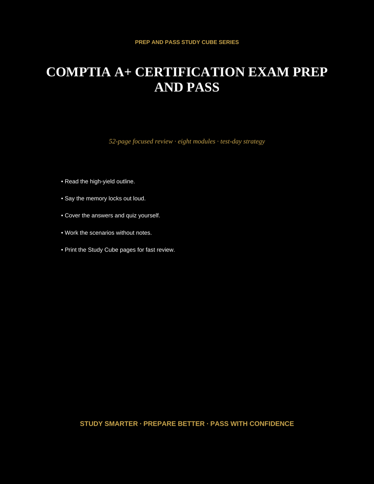 CompTIA A+ Certification Study Guide | Core 1 Core 2 Exam Review PDF, Practice Questions | Instant Download