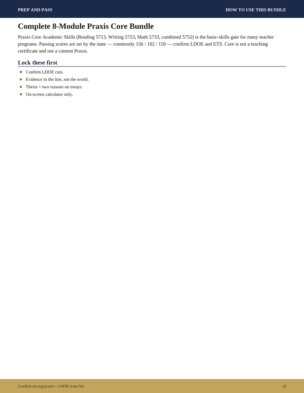 Praxis Core Study Guide | Teacher Certification Test Prep PDF 5713 5723 5733, Practice Questions | Instant Download
