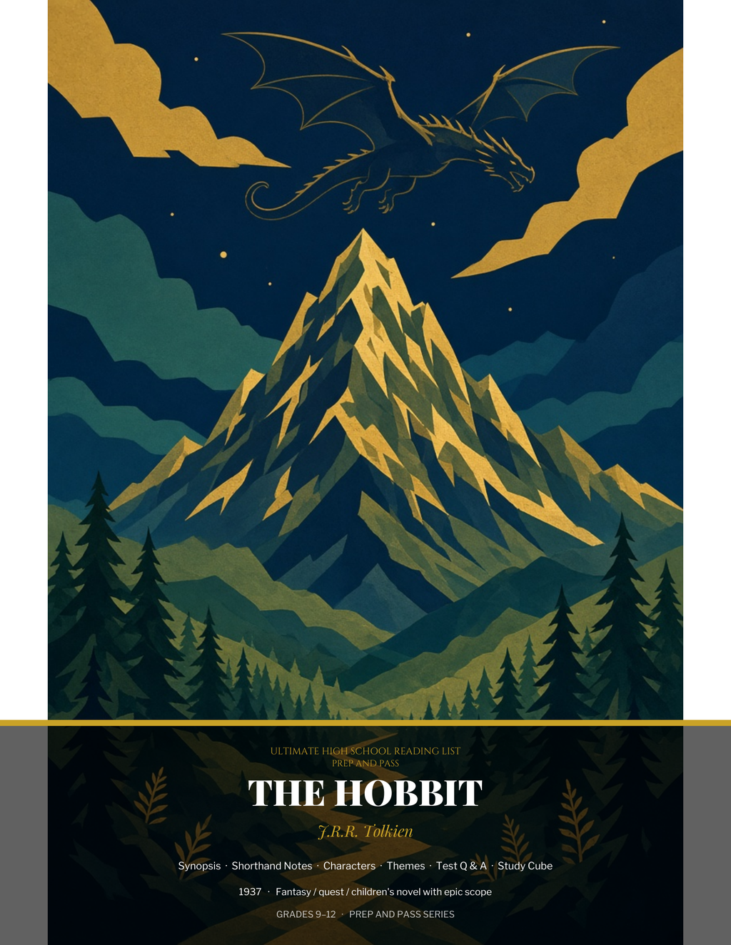 The Hobbit Study Guide | J.R.R. Tolkien Test Prep PDF, Synopsis Characters Themes Q&A | Instant Download