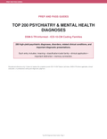 Top 200 Psychiatry Diagnoses Study Guide | Dsm-5-tr Mental Health Review PDF | Instant Download