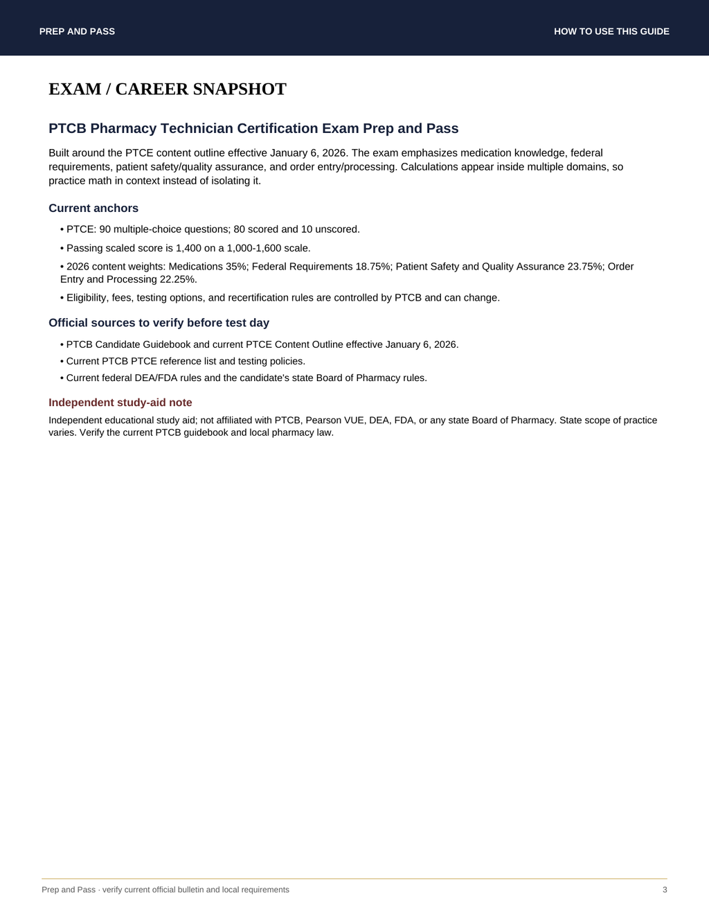 PTCB Pharmacy Technician Study Guide | Pharmacy Tech Certification Exam Review PDF, Practice Questions | Instant Download