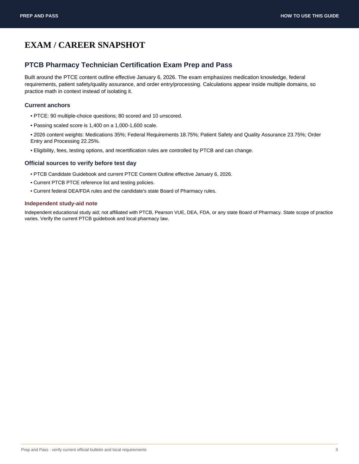 PTCB Pharmacy Technician Study Guide | Pharmacy Tech Certification Exam Review PDF, Practice Questions | Instant Download