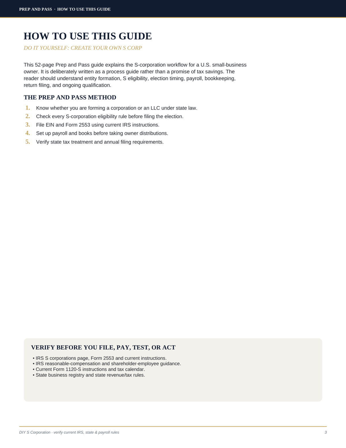 S Corp Study Guide | DIY S Corporation Formation PDF, How to Start an S Corp, Form 2553 Tax Guide | Instant Download