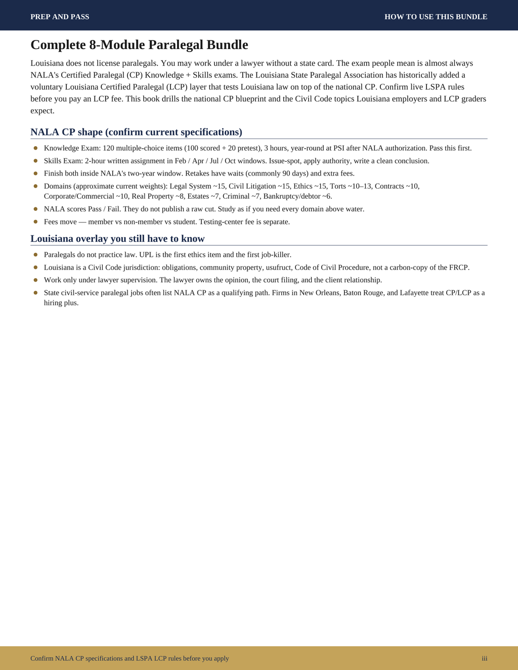 Louisiana Paralegal Exam Study Guide | NALA CP LSPA LCP Test Prep PDF, Civil Code Practice Questions | Instant Download