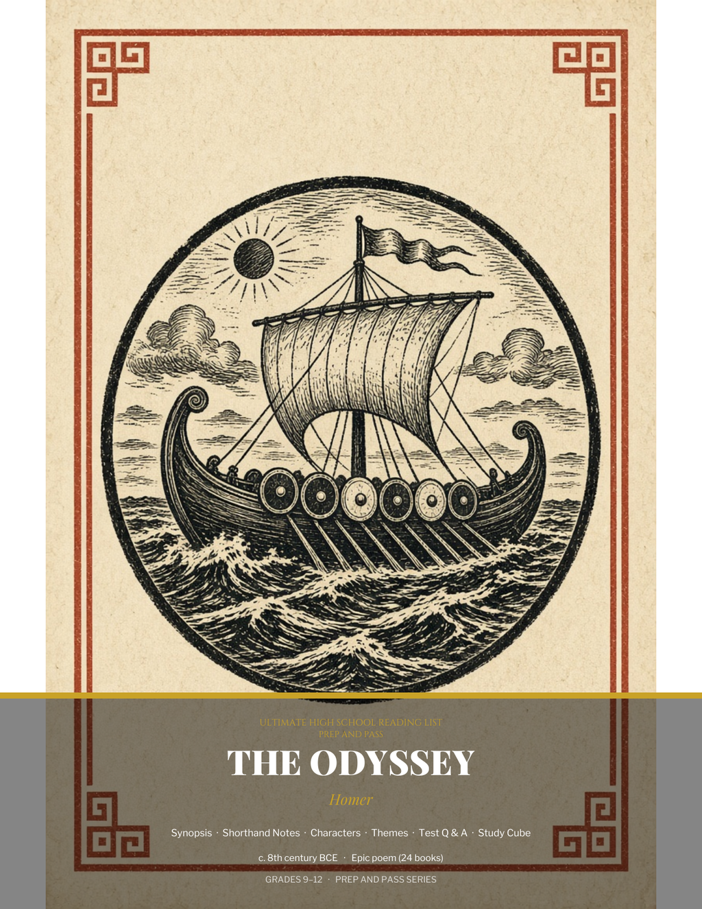 The Odyssey Study Guide | Homer Epic Poem Test Prep PDF, Synopsis Characters Themes Q&A | Instant Download