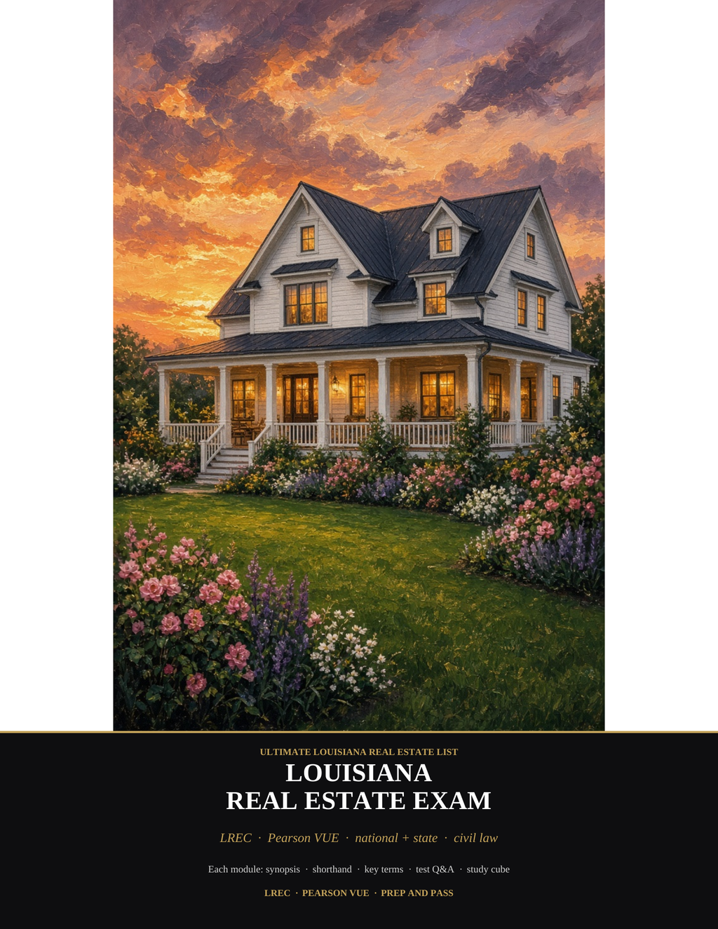 Louisiana Real Estate Exam Study Guide | LREC Test Prep Book PDF, Pearson Vue Practice Questions, Broker Salesperson | Instant Download