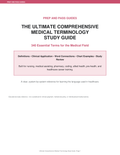 Medical Terminology Study Guide | 340 Terms Prefixes Suffixes Review PDF | Instant Download