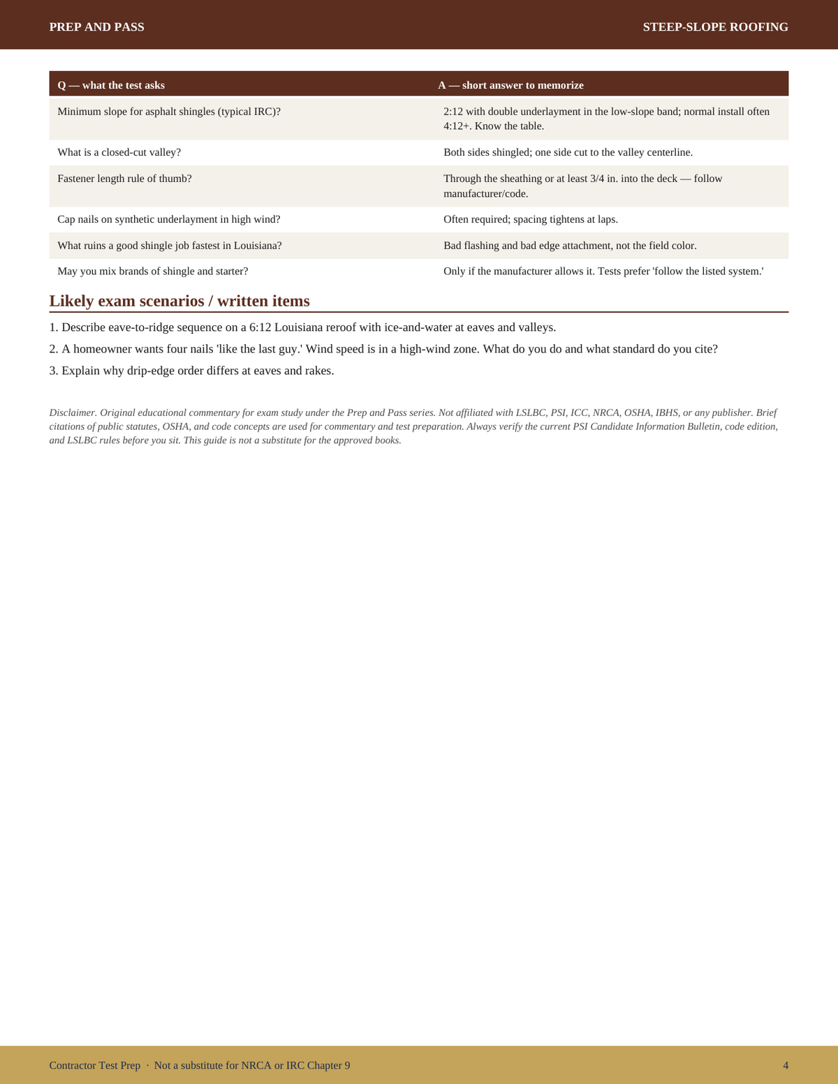 Louisiana Roofing Contractor Exam Study Guide | LSLBC Test Prep PDF, Business Law Trade Knowledge Review | Instant Download