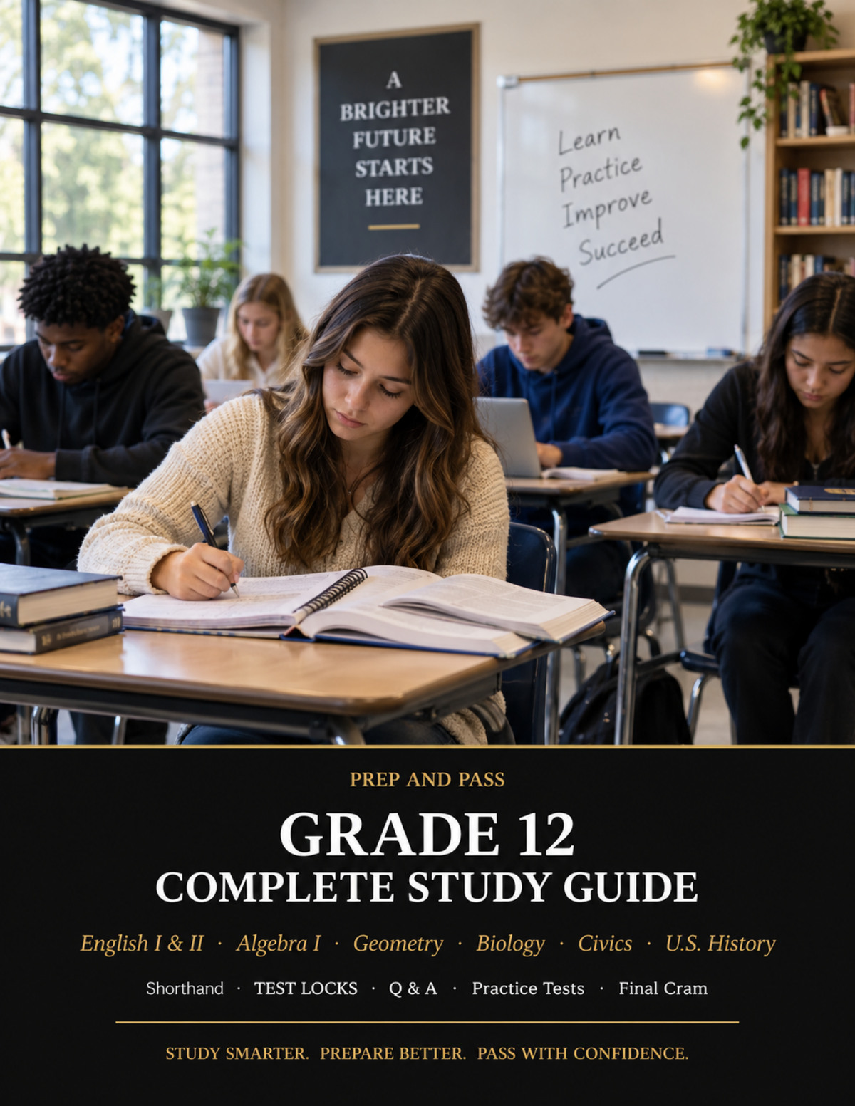 LEAP 2025 Grade 12 Study Guide | Louisiana High School Test Prep PDF, English ELA Algebra Biology Review | Instant Download