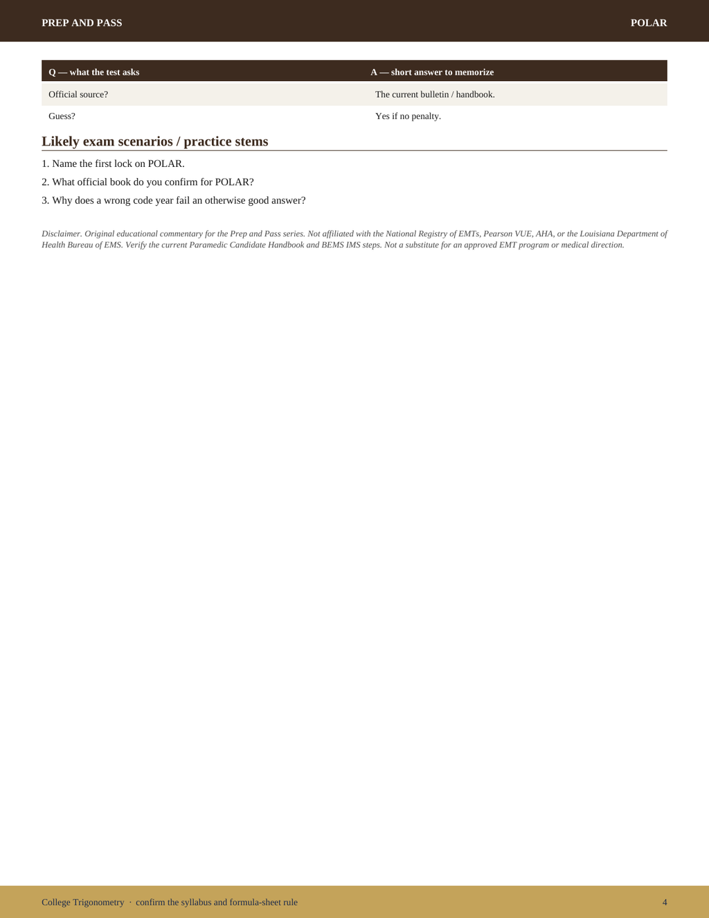 College Trigonometry Study Guide | Trig Test Prep PDF, Identities Triangles Polar Vectors Practice Questions | Instant Download
