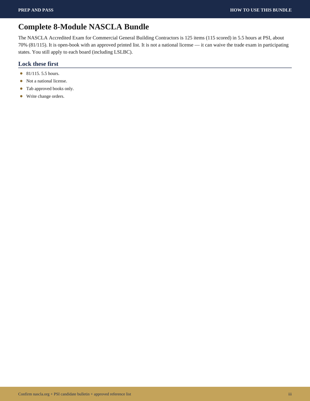 NASCLA General Building Contractor Exam Study Guide | Contractor License Test Prep PDF, Practice Questions, PSI Exam | Instant Download
