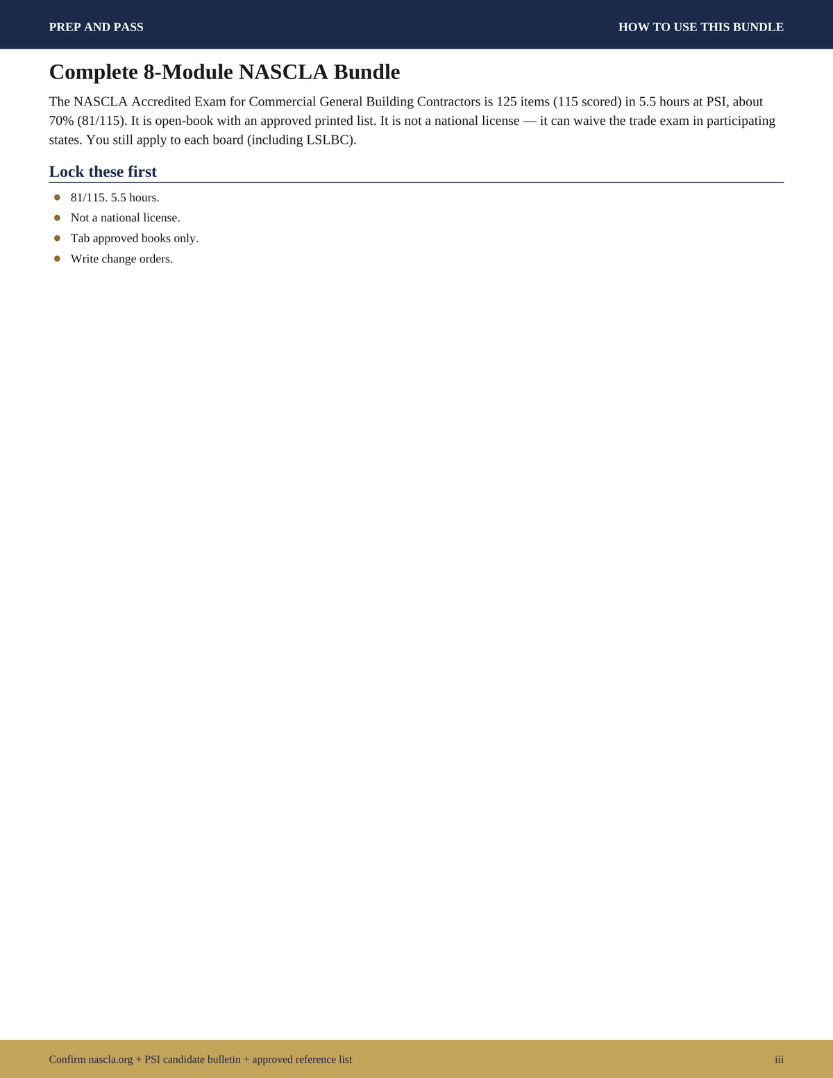 NASCLA General Building Contractor Exam Study Guide | Contractor License Test Prep PDF, Practice Questions, PSI Exam | Instant Download