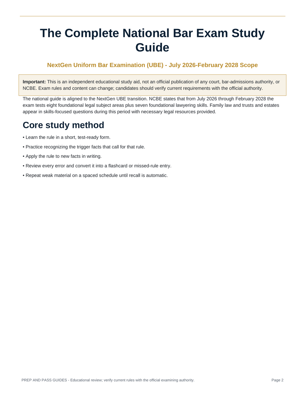 NextGen UBE Bar Exam Study Guide | Uniform Bar Examination Review PDF, Practice Questions | Instant Download