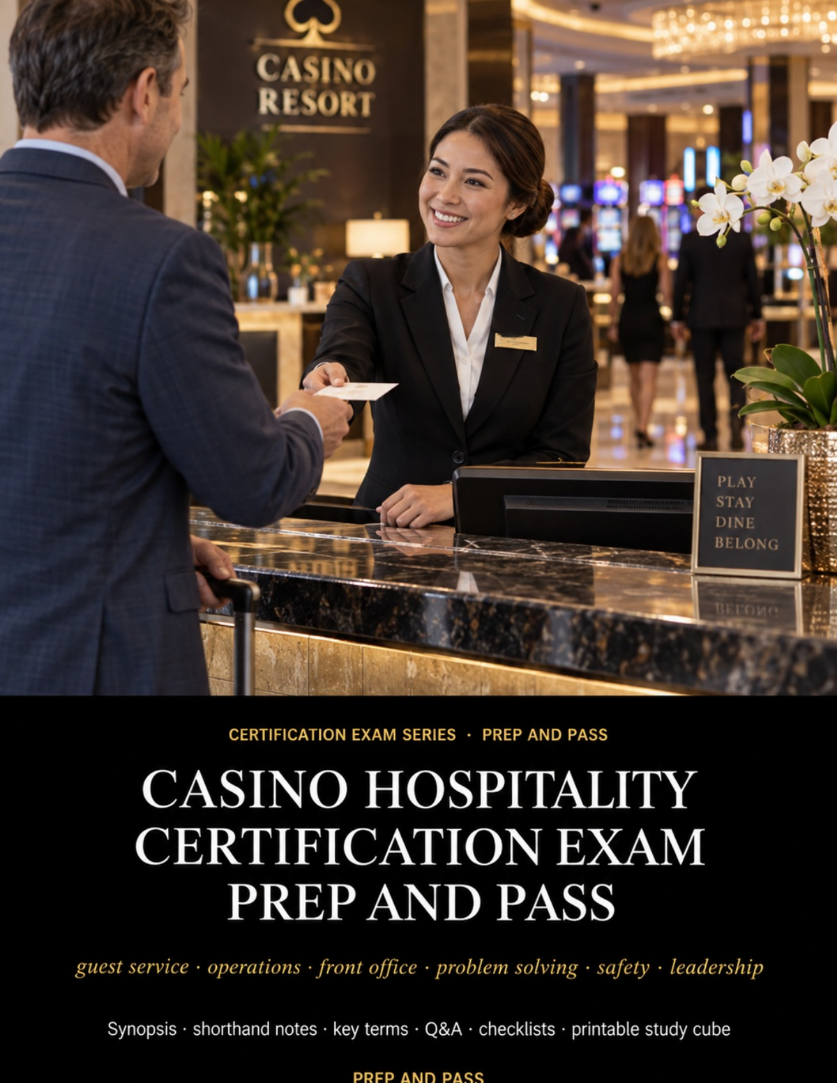 Casino Hospitality Certification Study Guide | Casino Operations Exam Review PDF | Instant Download