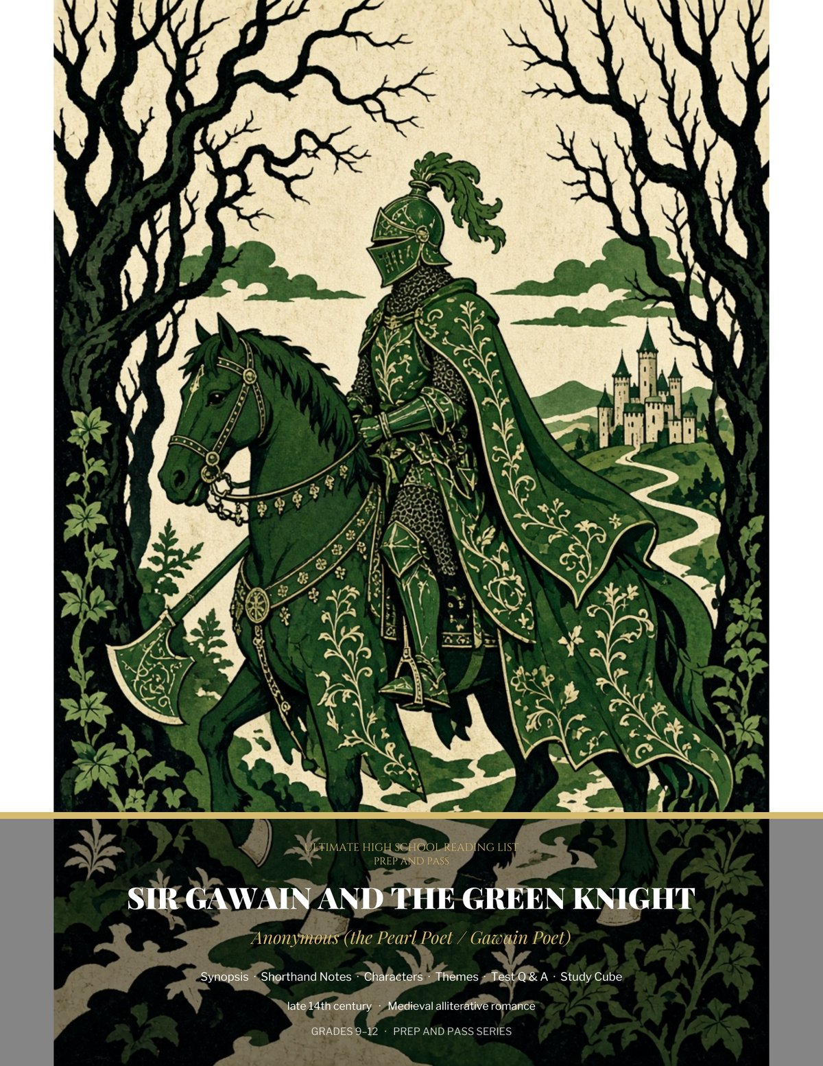 Sir Gawain and the Green Knight Study Guide | Pearl Poet Test Prep PDF, Synopsis Characters Themes Q&A | Instant Download