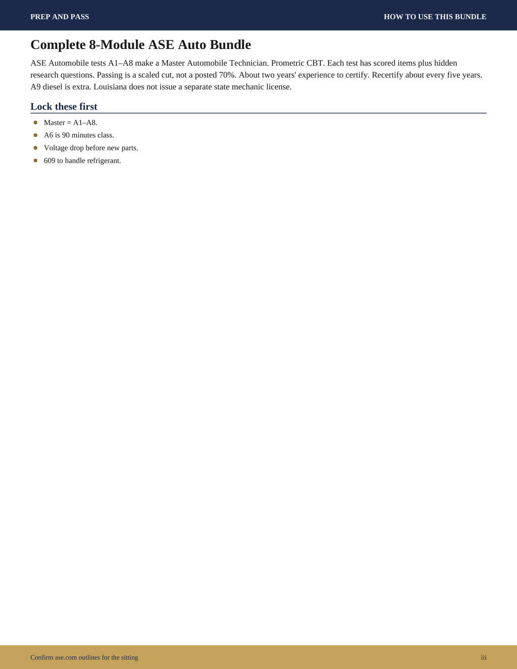 ASE A1-A8 Study Guide | Auto Mechanic Test Prep PDF, Master Technician Practice Questions, Prometric | Instant Download