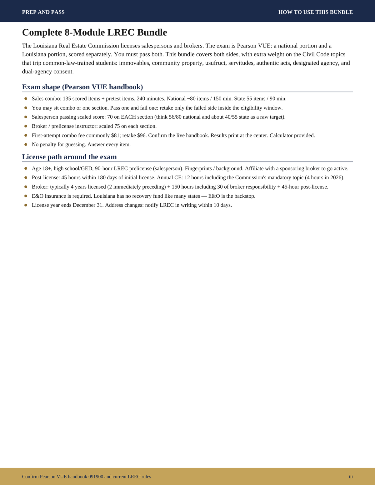 Louisiana Real Estate Exam Study Guide | LREC Test Prep Book PDF, Pearson Vue Practice Questions, Broker Salesperson | Instant Download