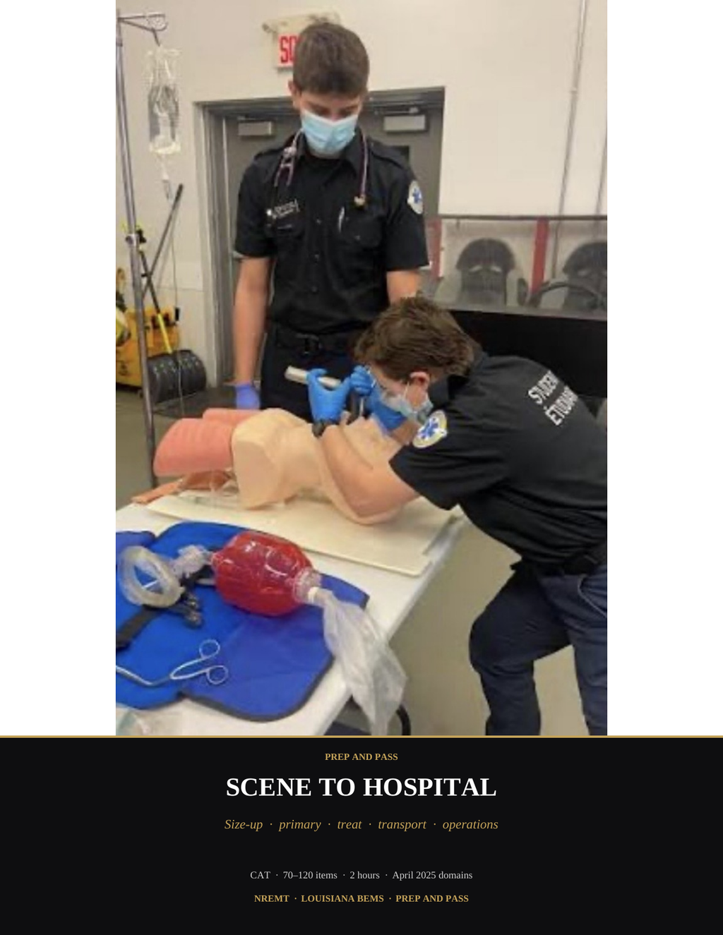 EMT Basic Study Guide Louisiana | NREMT EMT-B Exam Prep PDF, Practice Questions, Test Review | Instant Download