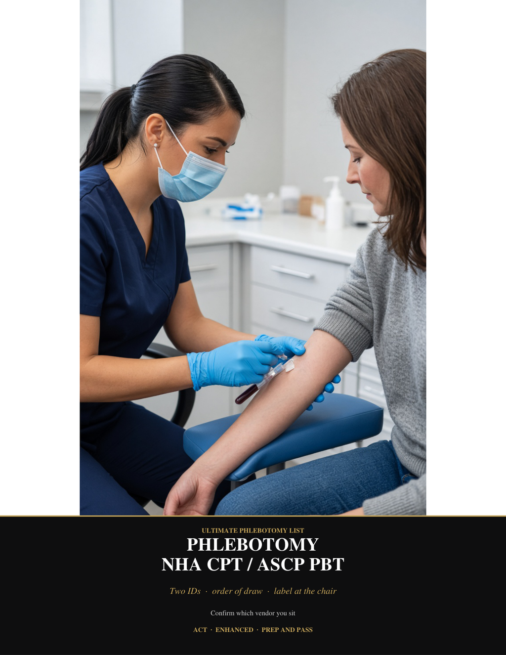 Phlebotomy Study Guide | NHA CPT ASCP PBT Exam Review PDF, Practice Questions | Instant Download