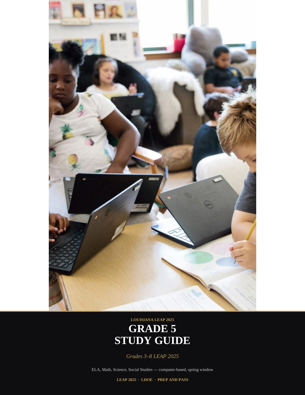 LEAP 2025 Grade 5 Study Guide | Louisiana ELA Math Science Social Studies Test Prep PDF | Instant Download