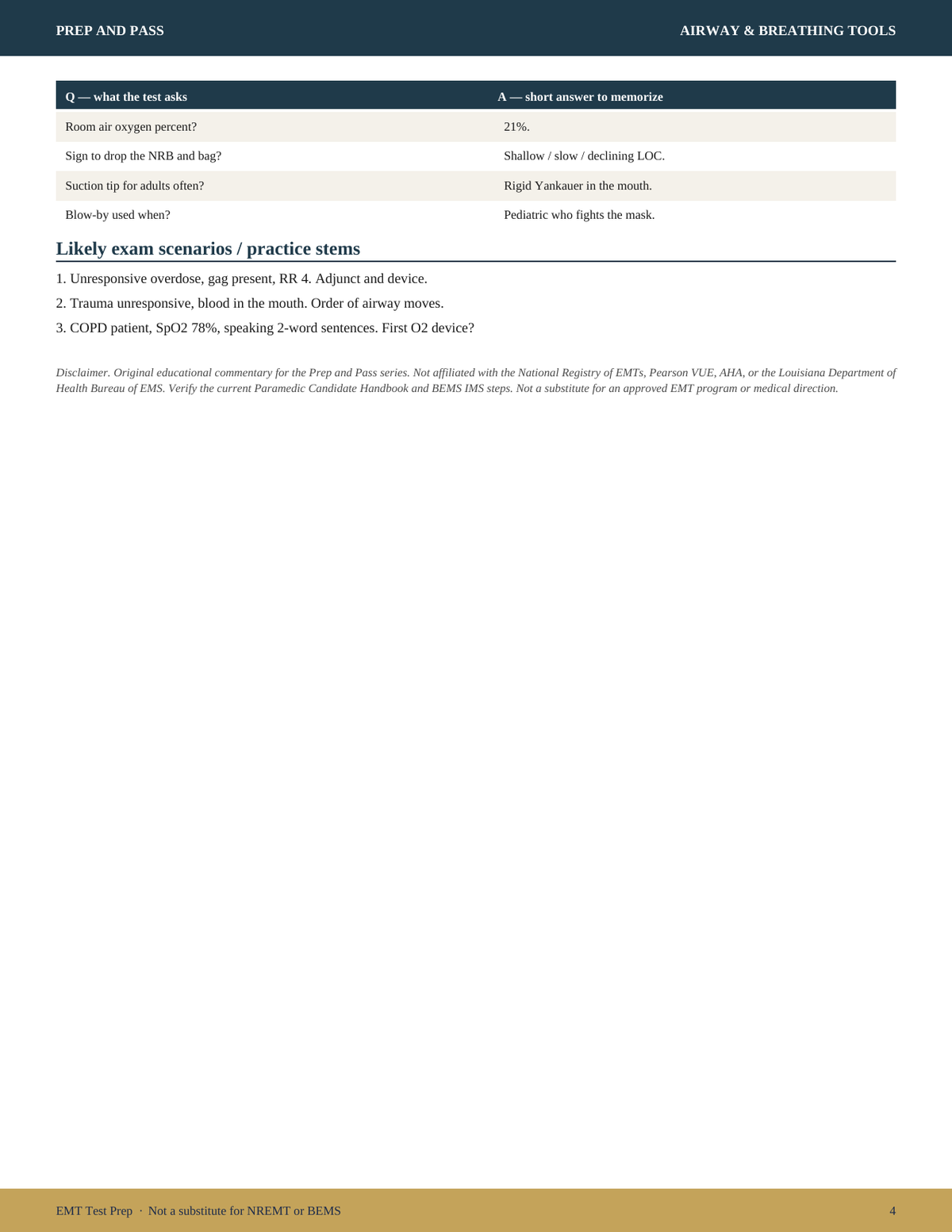 NREMT EMT-Basic Exam Study Guide | National Registry EMT Cognitive Test Prep PDF, Louisiana EMS License Review | Instant Download