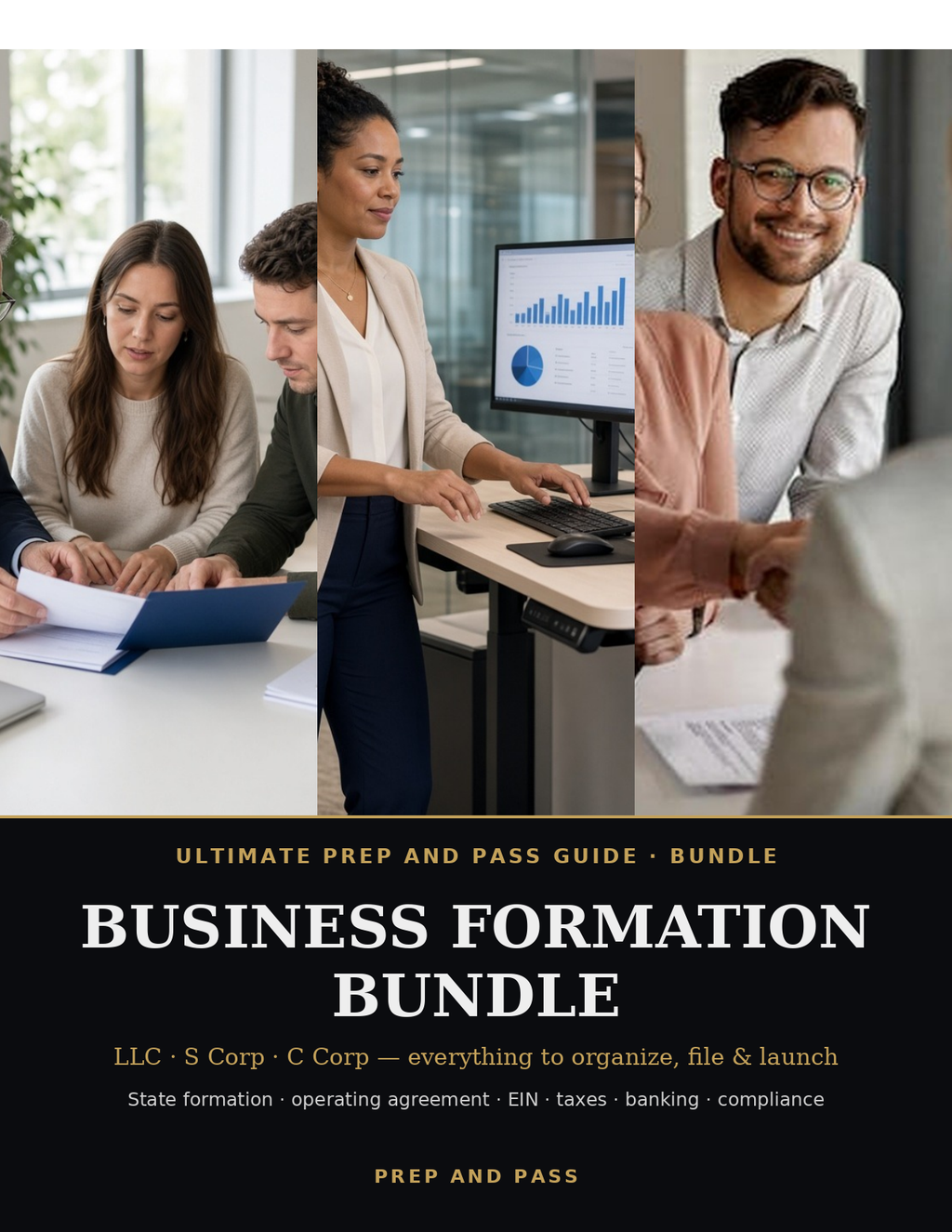 Business Formation Bundle | LLC + S Corp + C Corp Startup Guide PDF, Start Your Own Business | Instant Download