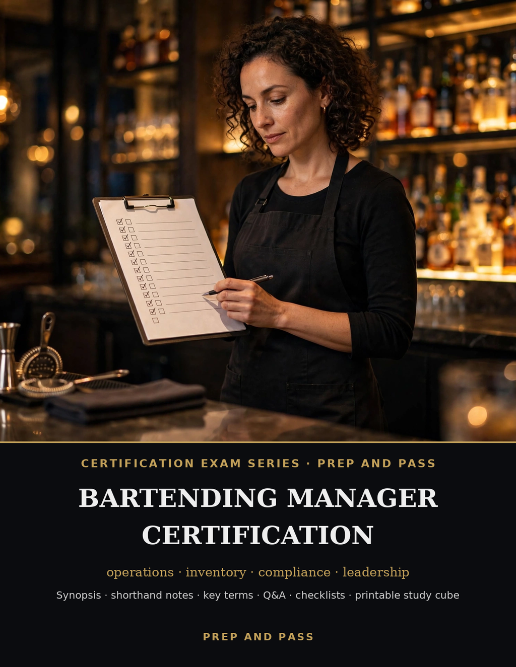 Bartending Manager Certification Study Guide | Bar Manager Exam Prep PDF, Operations & Compliance, Practice Questions | Instant Download