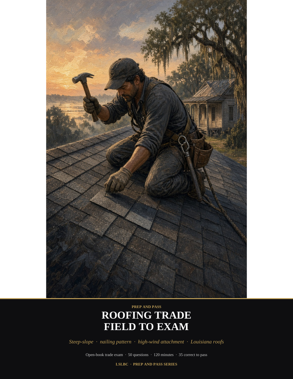 Louisiana Roofing Contractor Exam Study Guide | LSLBC Test Prep PDF, Business Law Trade Knowledge Review | Instant Download