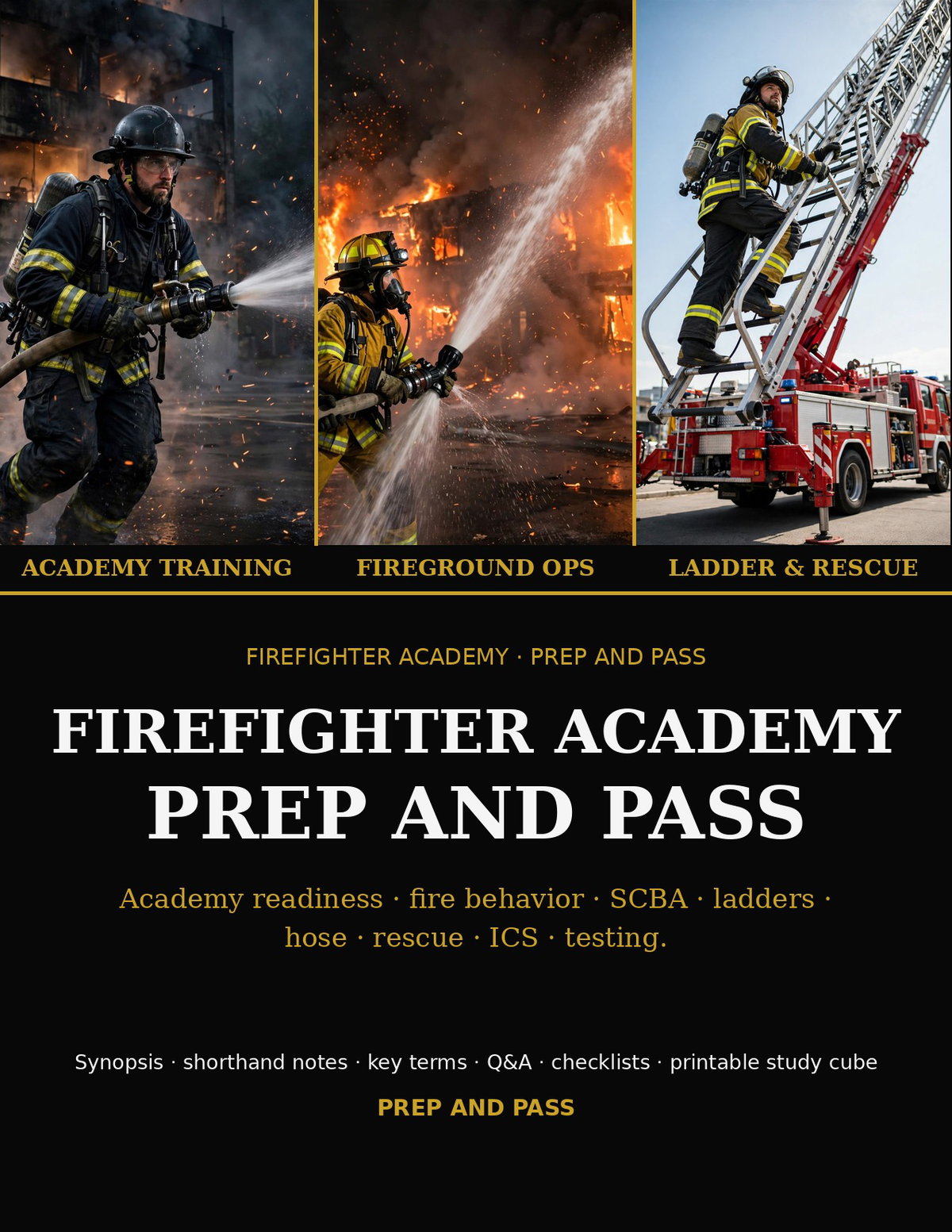 Firefighter Academy Study Guide | Fire Academy Exam Prep PDF, Practice Questions, Entrance Test Review | Instant Download