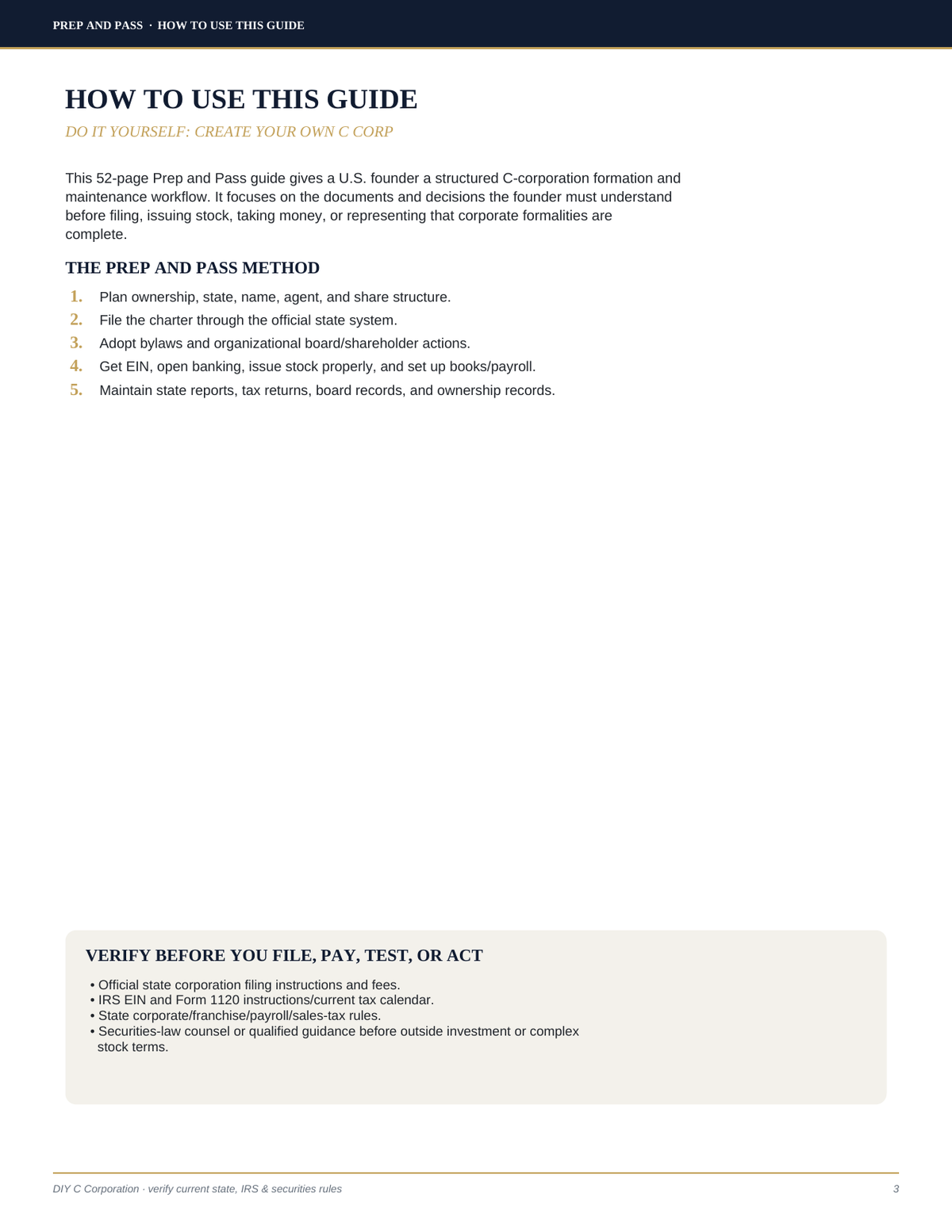 C Corp Study Guide | DIY C Corporation Formation PDF, How to Start a C Corp, Business Startup Guide | Instant Download