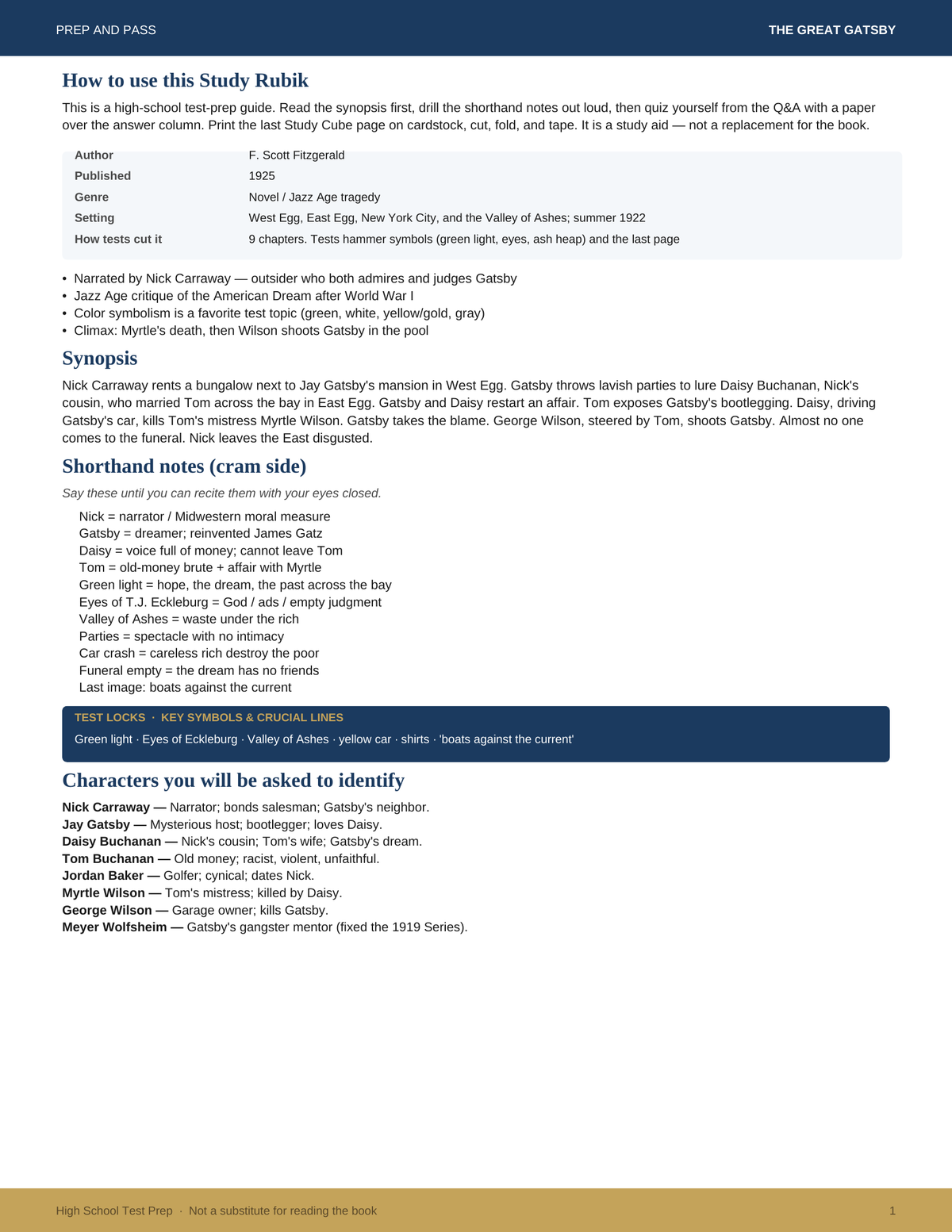 American Literature Study Guide Bundle | 8 Books Gatsby Mockingbird Crucible Frankenstein Test Prep PDF | Instant Download